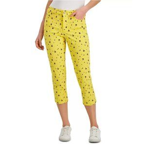 Charter Club Floret Denim Bristol Capri Pants, Primrose Yellow
